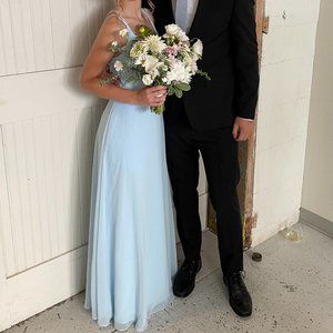 Blue Azazie bridesmaid dress